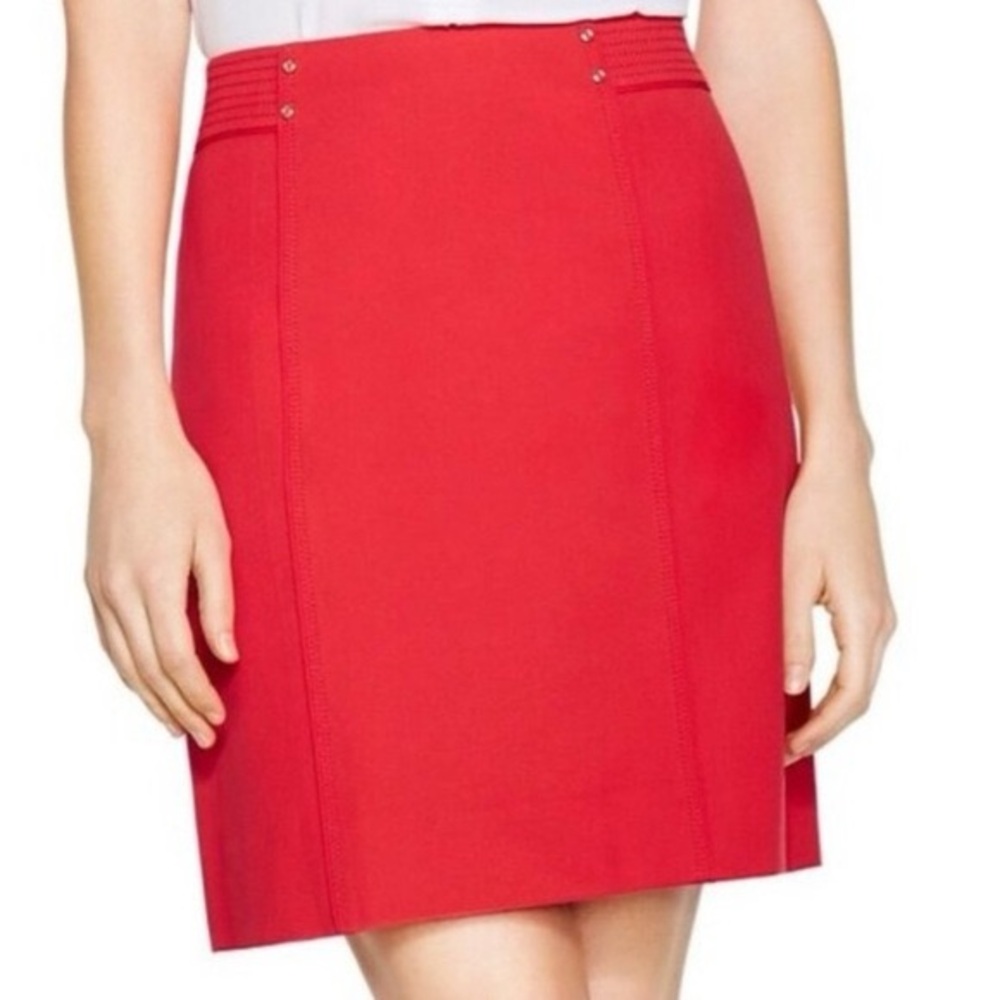White House Black Market Red-Orange Pencil Skirt Size-8 - Picture 1 of 8